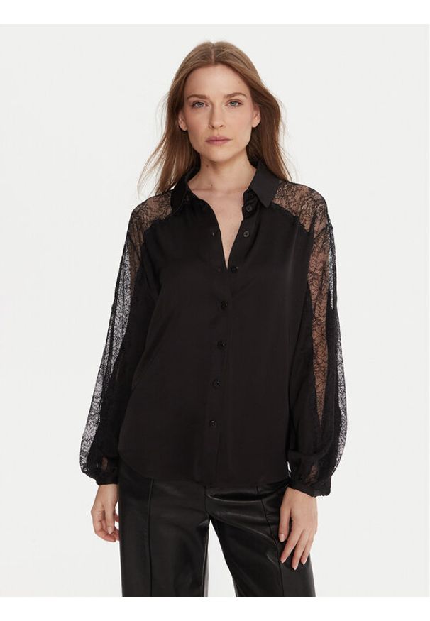 TwinSet - TWINSET Koszula 252LL2TBB Czarny Regular Fit. Kolor: czarny. Materiał: wiskoza