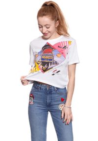 Wrangler - WRANGLER T SHIRT DAMSKI CROP TEE WHITE W7382EV12 112131028. Długość rękawa: krótki rękaw. Długość: krótkie. Wzór: nadruk #6