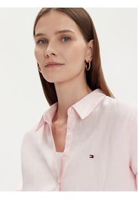 TOMMY HILFIGER - Tommy Hilfiger Koszula WW0WW42037 Różowy Relaxed Fit. Kolor: różowy. Materiał: len #5