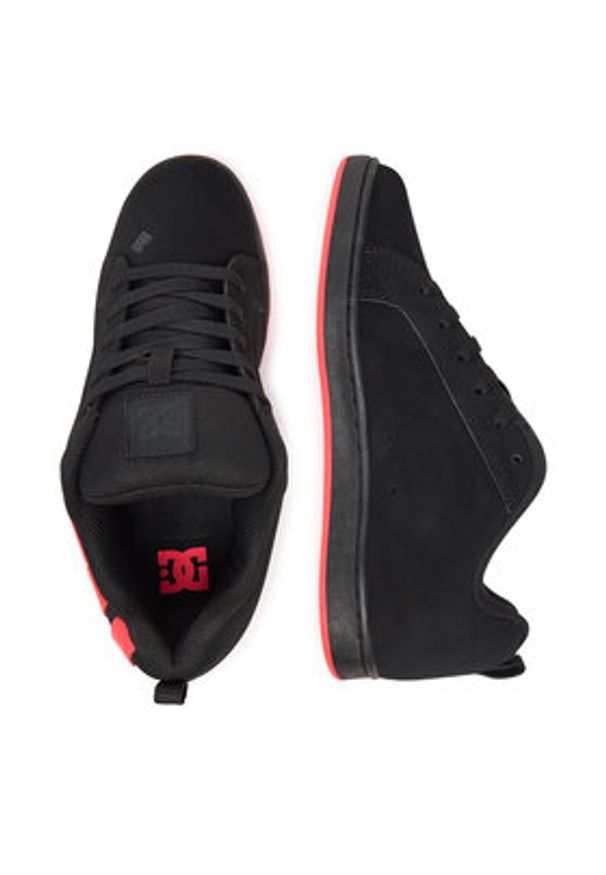 DC Shoes Sneakersy COURT GRAFFIK 300678-BHP Czarny. Kolor: czarny. Materiał: zamsz, skóra