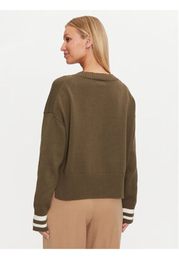 Guess Jeans Kardigan W4BR81 Z3HM1 Khaki Regular Fit. Kolor: brązowy. Materiał: bawełna