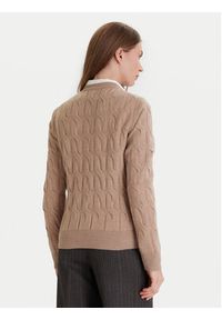 TOMMY HILFIGER - Tommy Hilfiger Kardigan WW0WW47463 Beżowy Regular Fit. Kolor: beżowy. Materiał: wełna #6