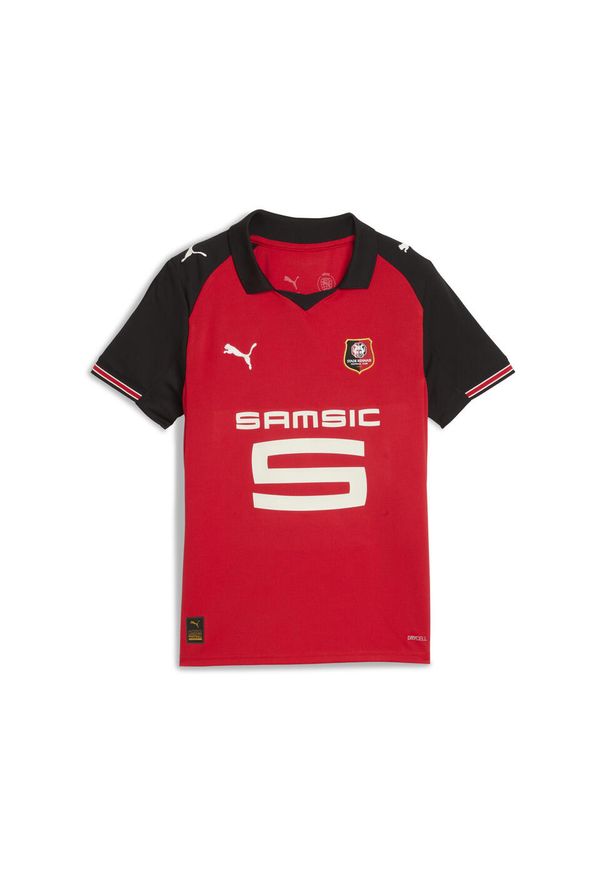 Puma - Młodzieżowa koszulka domowa Stade Rennais F.C. 25/26 PUMA Red Black. Kolor: czerwony, wielokolorowy, czarny. Sport: piłka nożna