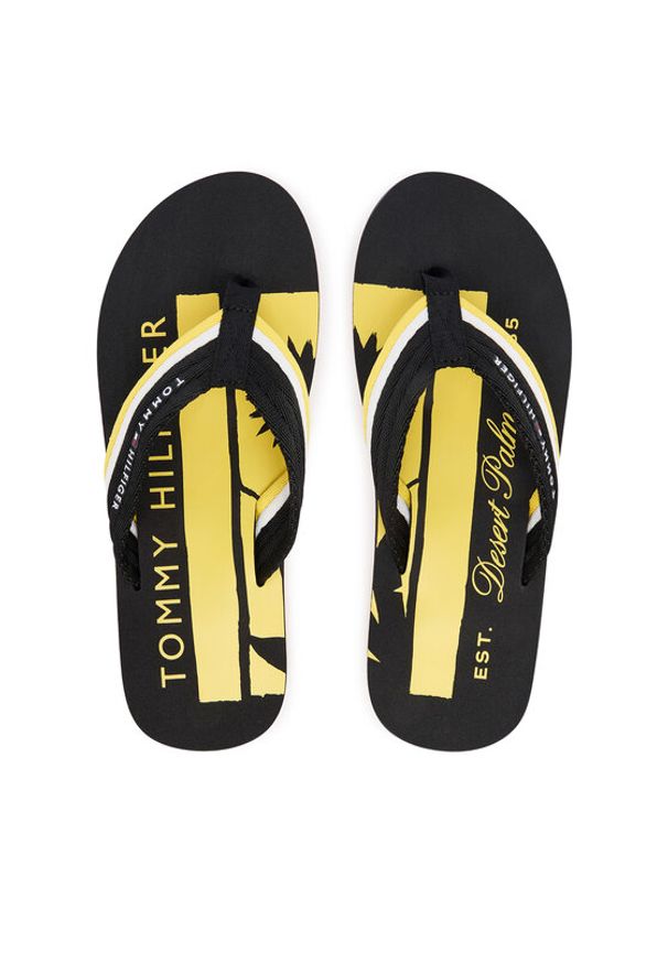 TOMMY HILFIGER - Tommy Hilfiger Japonki Patch Hilfiger Beach Sandal FM0FM05903 Czarny. Kolor: czarny. Materiał: materiał