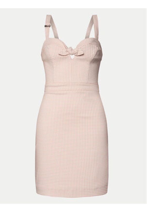 Guess Sukienka koktajlowa Sl Lilia W4GK13 WG492 Różowy Slim Fit. Kolor: różowy. Materiał: syntetyk, wiskoza. Styl: wizytowy