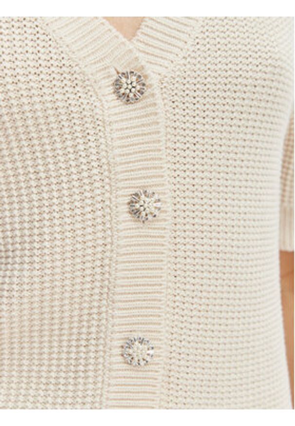 Morgan Kardigan 261-MYRTILE Beżowy Slim Fit. Kolor: beżowy. Materiał: bawełna