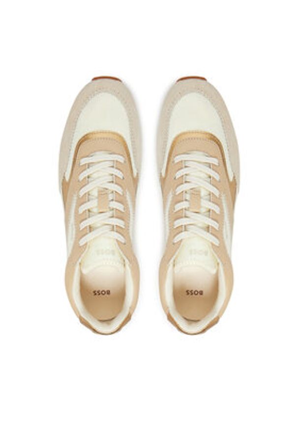 BOSS Sneakersy Kai Runn 50541653 Beżowy. Kolor: beżowy. Materiał: materiał