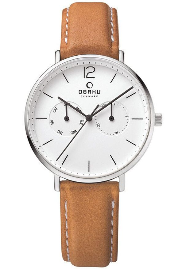 OBAKU - Zegarek męski Obaku Denmark V182GMCWRZ pomarańczowy. Kolor: pomarańczowy