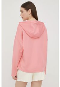Fila bluza damska kolor różowy z kapturem gładka. Typ kołnierza: kaptur. Kolor: różowy. Materiał: dzianina. Wzór: gładki #3
