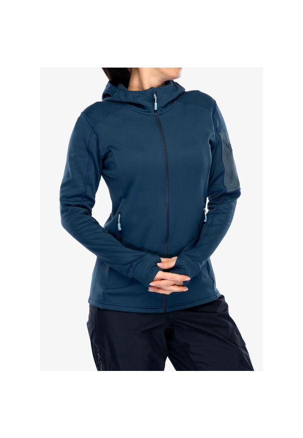 Bluza z kapturem damska Rab Modulus Hoody. Typ kołnierza: kaptur. Kolor: zielony