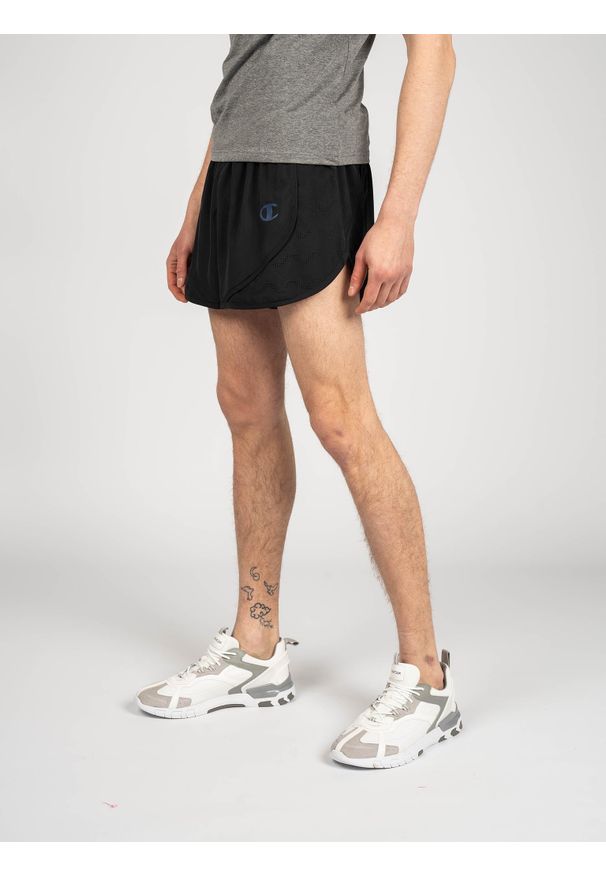 Champion Szorty | 214338 | Mężczyzna | Czarny. Okazja: na co dzień. Kolor: czarny. Materiał: poliester. Wzór: aplikacja, nadruk. Styl: casual