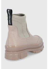 MOA Concept Sztyblety damskie na platformie. Nosek buta: okrągły. Kolor: beżowy. Materiał: guma. Obcas: na platformie #5