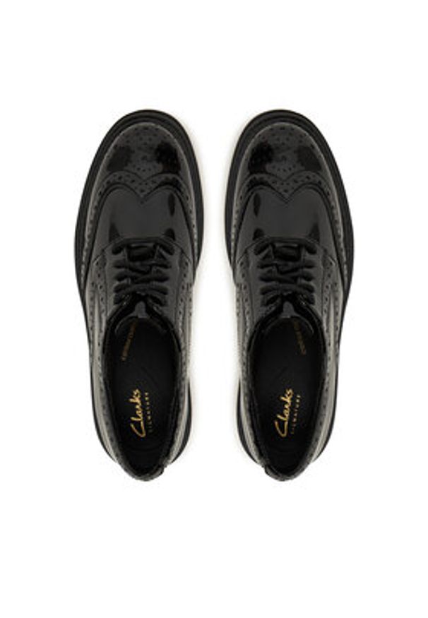 Clarks Oxfordy Orinoco3 Derby 26183171 Czarny. Kolor: czarny. Materiał: skóra, lakier