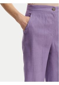 Marella Spodnie materiałowe Clava 2615131182 Fioletowy Regular Fit. Kolor: fioletowy. Materiał: len #2