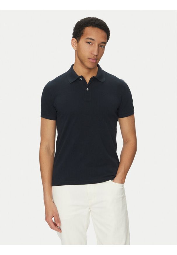 Geox Polo M5511B T3240 F1624 Granatowy Regular Fit. Typ kołnierza: polo. Kolor: niebieski. Materiał: bawełna