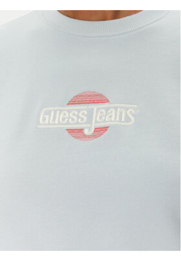 Guess Jeans Bluza W5GQ20 K68I4 Błękitny Regular Fit. Kolor: niebieski. Materiał: bawełna