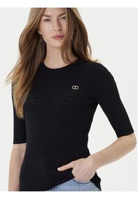 TwinSet - TWINSET Sweter 252TP3240 Czarny Regular Fit. Kolor: czarny. Materiał: wiskoza #5