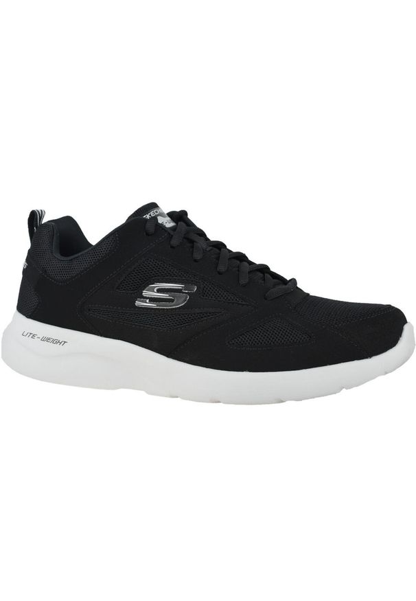 skechers - Buty sportowe Sneakersy męskie, Skechers Dynamight 2.0. Zapięcie: sznurówki. Kolor: czarny, wielokolorowy. Materiał: syntetyk, materiał. Szerokość cholewki: normalna. Sport: turystyka piesza