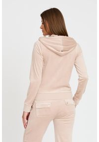 Juicy Couture - JUICY COUTURE Beżowa bluza Robertson Hoodie. Kolor: beżowy