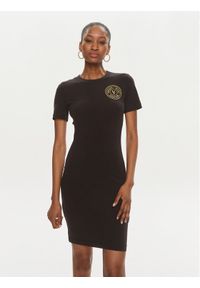 Versace Jeans Couture Sukienka codzienna 76HAOT02 Czarny Slim Fit. Okazja: na co dzień. Kolor: czarny. Materiał: bawełna. Typ sukienki: proste. Styl: casual