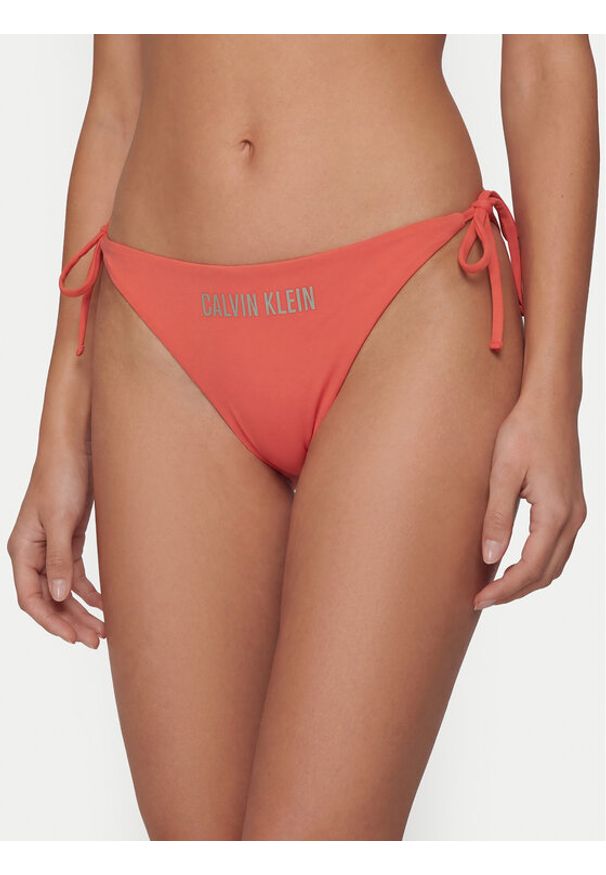 Calvin Klein Swimwear Dół od bikini LV00Q61220 Różowy. Kolor: różowy. Materiał: syntetyk
