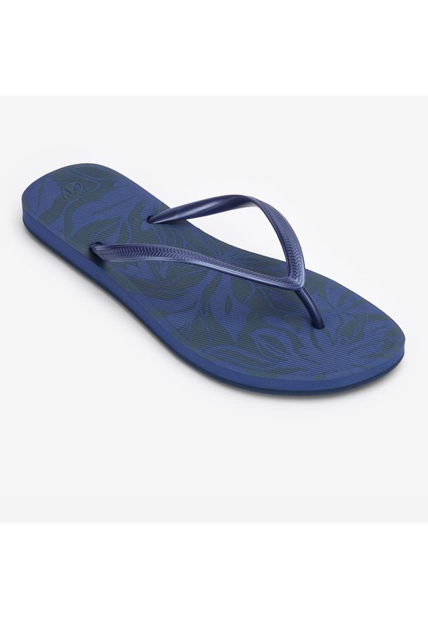 OLAIAN - Japonki damskie Olaian 500 Flowy. Okazja: na plażę. Kolor: niebieski. Materiał: materiał. Styl: sportowy