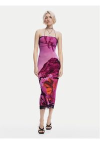 Desigual Sukienka letnia Lakecomo 25SWVK39 Różowy Slim Fit. Kolor: różowy. Materiał: syntetyk. Sezon: lato
