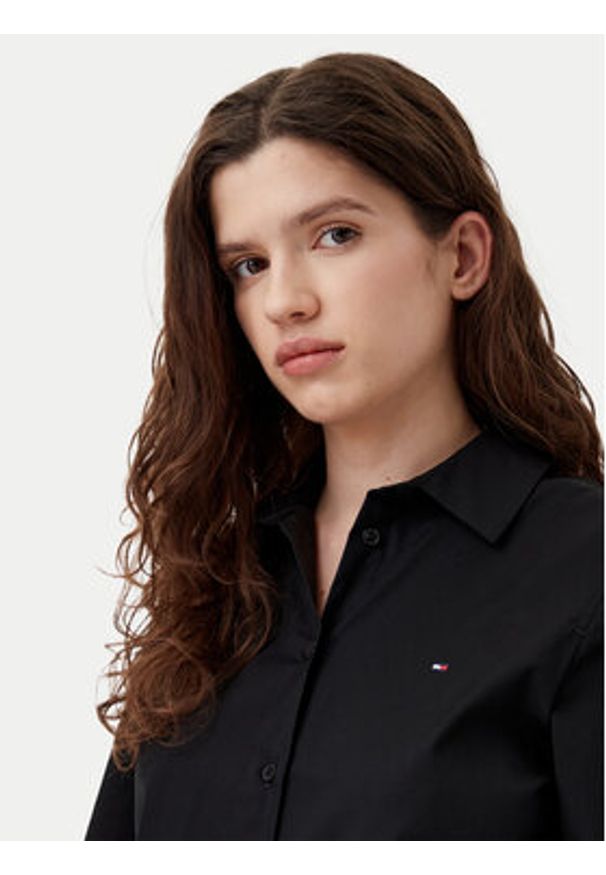 TOMMY HILFIGER - Tommy Hilfiger Koszula WW0WW44084 Czarny Regular Fit. Kolor: czarny. Materiał: bawełna