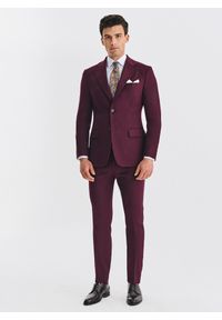 Pako Lorente - PAKO LORENTE – Bordowy garnitur męski. Kolor: czerwony. Materiał: wiskoza, poliester, elastan #1