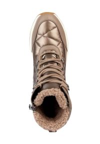 Geox śniegowce D FALENA B ABX B kolor brązowy D26HXB 085FU C0013. Nosek buta: okrągły. Zapięcie: sznurówki. Kolor: brązowy. Materiał: guma. Szerokość cholewki: normalna #4
