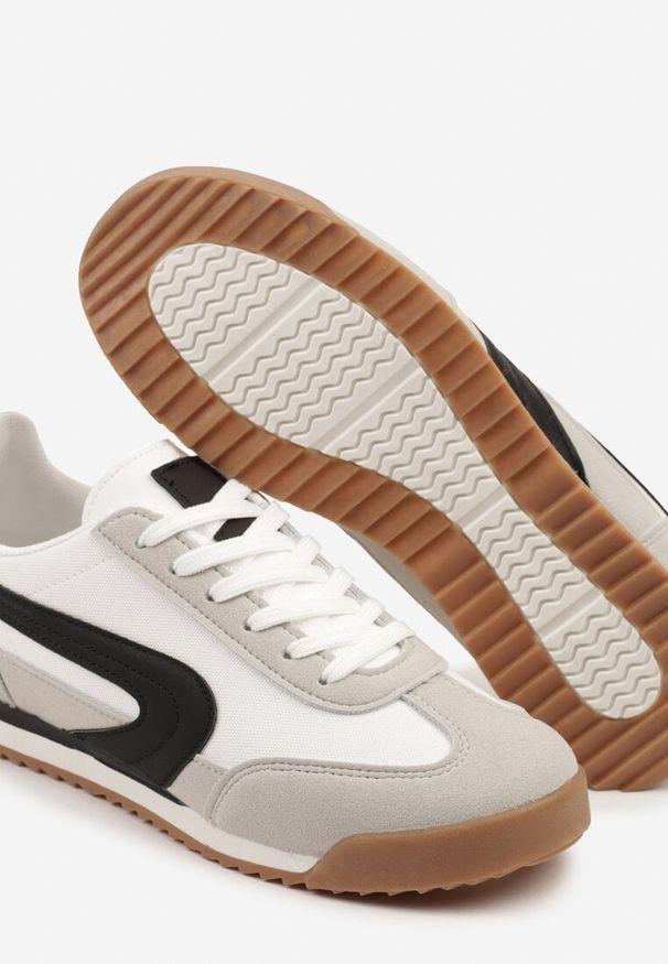 Born2be - Biało-Szare Sneakersy w Klasycznym Stylu Ellirianne. Okazja: na spacer. Zapięcie: sznurówki. Kolor: biały. Sport: turystyka piesza