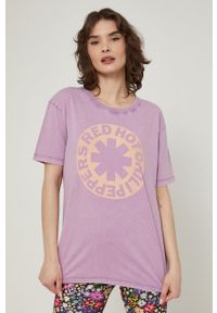 medicine - Medicine t-shirt bawełniany kolor fioletowy. Kolor: fioletowy. Materiał: bawełna. Wzór: nadruk #2