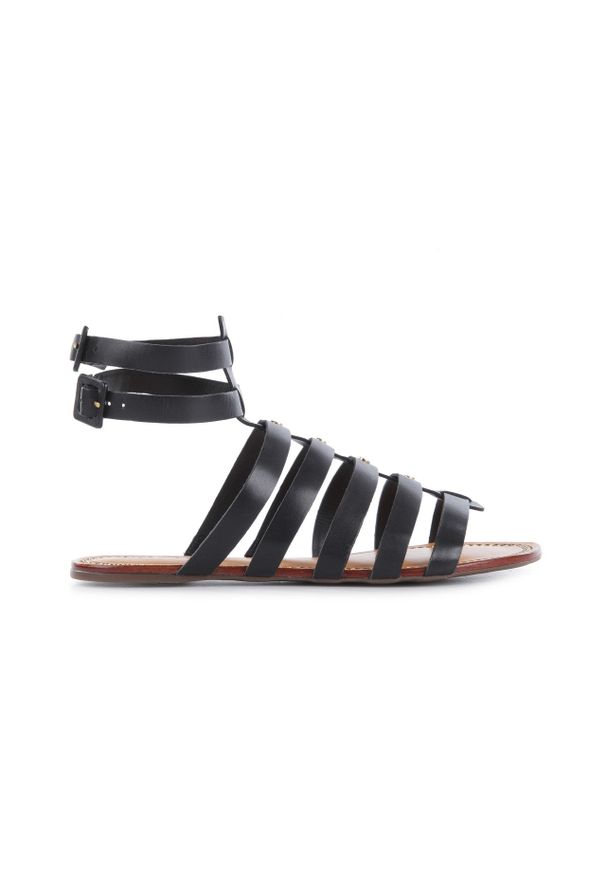 Sandały Bayla-Cr 120703 Vegetal Black, Czarny, Skóra naturalna - 36. Zapięcie: klamry. Kolor: czarny. Materiał: skóra. Wzór: aplikacja, paski. Sezon: lato