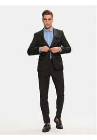 BOSS - Boss Spodnie garniturowe H-Genius 50527962 Czarny Slim Fit. Kolor: czarny. Materiał: wełna