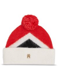 TOMMY HILFIGER - Tommy Hilfiger Czapka Th Evening Pompom Beanie Argyle AW0AW15305 Czerwony. Kolor: czerwony. Materiał: syntetyk #1