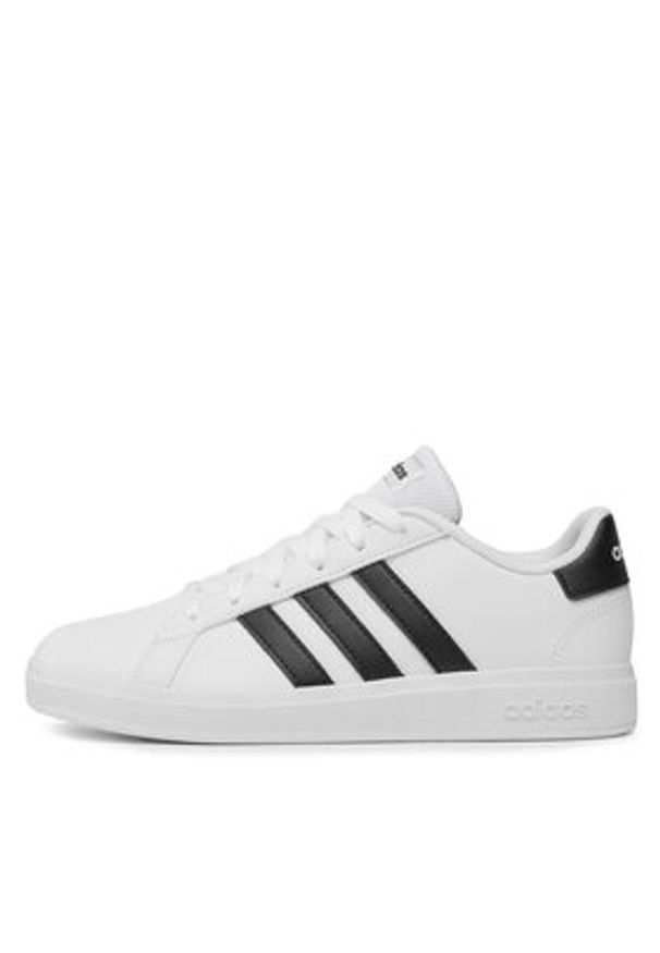 Adidas - adidas Sneakersy Grand Court Lifestyle Tennis Lace-Up Shoes GW6511 Biały. Kolor: biały. Materiał: skóra