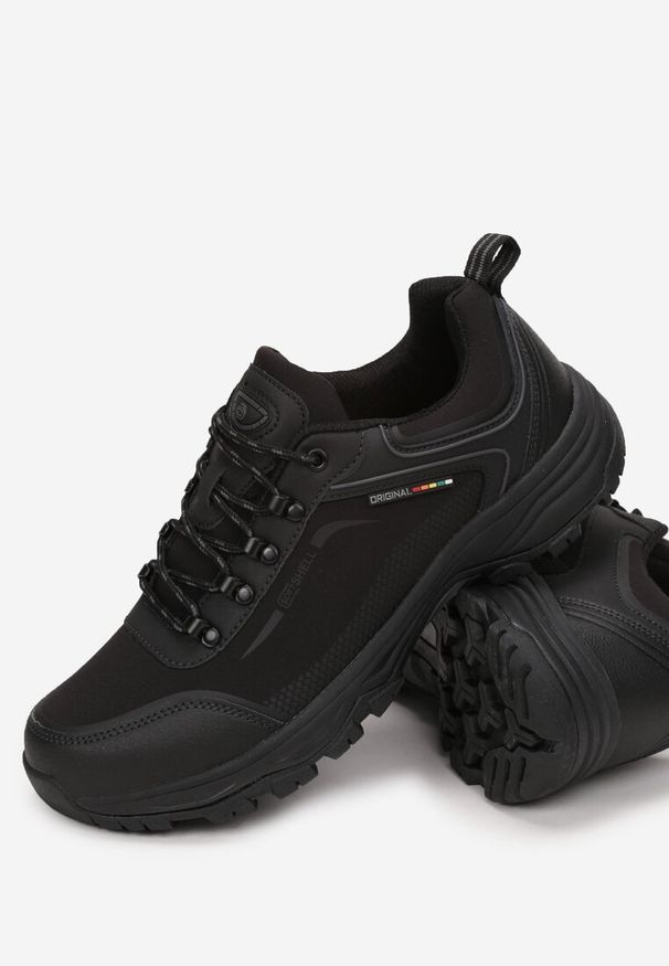 Born2be - Czarno-Szare Buty Sportowe Genael. Wysokość cholewki: przed kostkę. Nosek buta: okrągły. Zapięcie: sznurówki. Kolor: czarny. Materiał: materiał, guma. Szerokość cholewki: normalna
