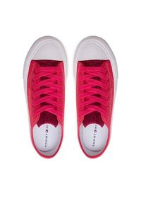 TOMMY HILFIGER - Tommy Hilfiger Trampki Low Cut Lace-Up Sneaker T3A9-33185-1687 S Różowy. Kolor: różowy