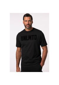 JAY-PI - Męski T-shirt fitness Belly Fit rękaw 1/2 do roz. 7 XL. Kolekcja: plus size. Kolor: czarny. Materiał: materiał, poliester, bawełna. Sport: fitness