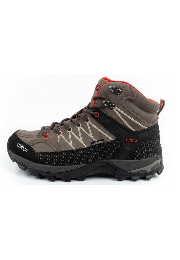 CAMPAGNOLO - Buty sportowe męskie trekkingowe CMP Rigel wodoodporne. Kolor: wielokolorowy, beżowy, czarny. Materiał: skóra. Szerokość cholewki: normalna. Styl: sportowy