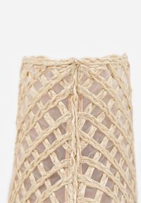 Renee - Beżowe Siateczkowe Botki Vices na Słupku Sovhira. Okazja: na imprezę, na co dzień. Kolor: beżowy. Materiał: materiał. Sezon: lato. Obcas: na słupku. Styl: casual, elegancki #5