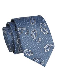 Alties - Krawat - ALTIES - Niebieski, Duże Wzory Paisley. Kolor: niebieski. Materiał: tkanina. Wzór: paisley. Styl: wizytowy, elegancki