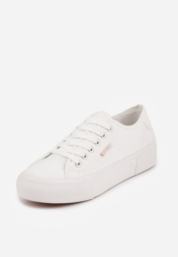 Born2be - Białe Trampki VICES Ozdobione Napisem Riovanne. Okazja: na co dzień. Kolor: biały. Wzór: aplikacja, napisy. Styl: casual, elegancki, klasyczny