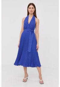 Marciano Guess sukienka maxi rozkloszowana. Kolor: niebieski. Typ sukienki: rozkloszowane, plisowane. Długość: maxi #5