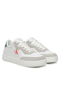Calvin Klein Jeans Sneakersy Classic Cupsole Mg Nylon Mix YM0YM01304 Biały. Kolor: biały. Materiał: skóra
