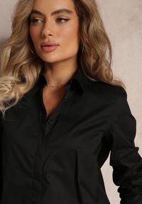 Renee - Czarna Koszula Good Vibes Only. Typ kołnierza: kołnierzyk klasyczny. Kolor: czarny. Długość rękawa: długi rękaw. Długość: długie. Wzór: jednolity, gładki, aplikacja. Styl: klasyczny, elegancki #4