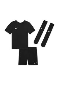 Dres piłkarski chłopięcy Nike JR Dry Park 20. Kolor: biały, czarny, wielokolorowy. Materiał: dresówka. Długość: krótkie