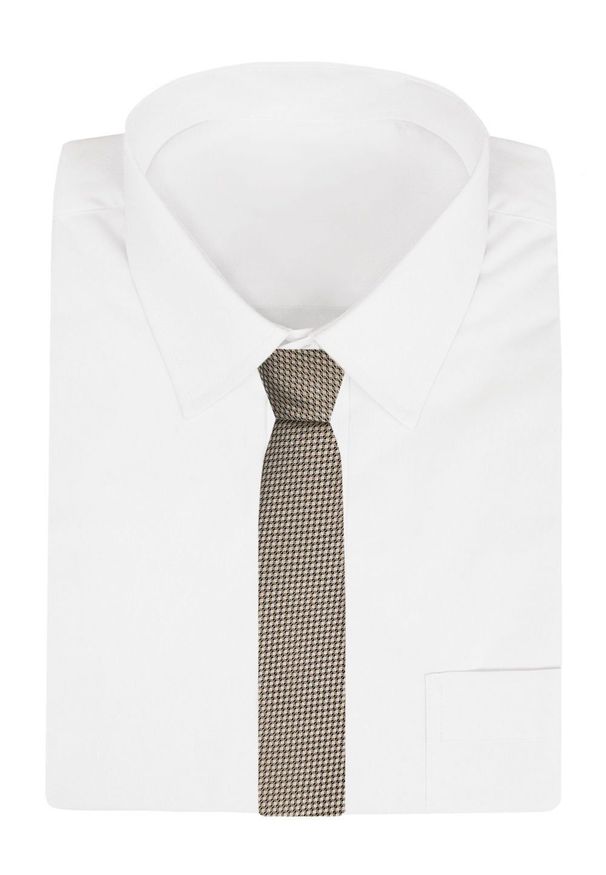 Krawat Męski - Angelo di Monti - Odcienie Beżu i Złota. Kolor: brązowy, beżowy, żółty, wielokolorowy, złoty. Materiał: tkanina. Styl: elegancki, wizytowy