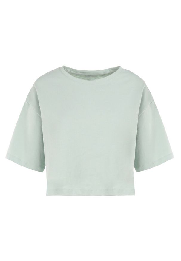 Born2be - Miętowy T-shirt Rheniala. Okazja: na co dzień. Kolor: miętowy. Materiał: bawełna, materiał. Długość rękawa: krótki rękaw. Długość: krótkie. Wzór: gładki. Sezon: lato. Styl: casual