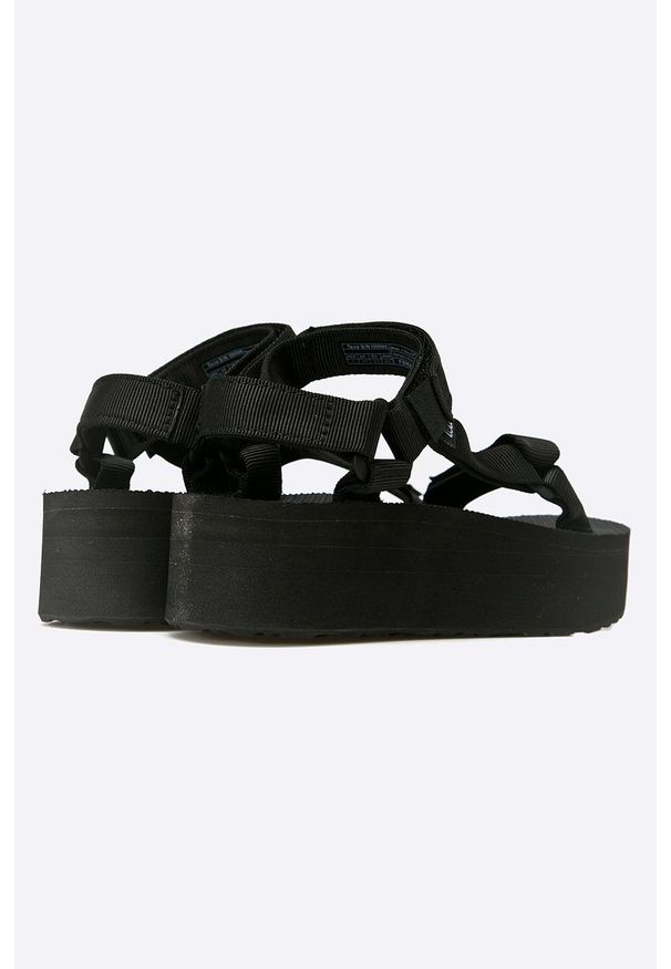 Teva - Sandały Flatform Universal BLK. Zapięcie: rzepy. Kolor: czarny. Materiał: materiał. Wzór: gładki. Obcas: na platformie